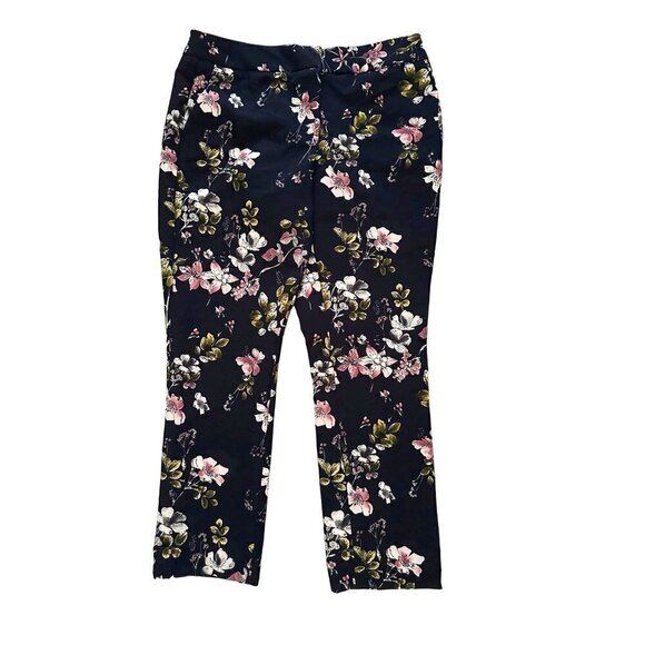 Grayson Floral Navy Pants Size 10 - Picture 1 of 7